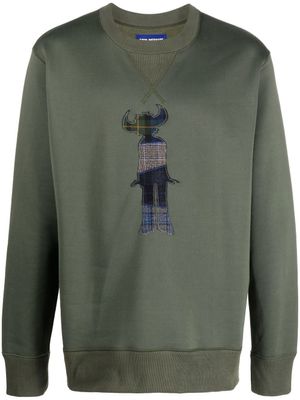 Junya Watanabe MAN sweat à détails d'appliques - Vert