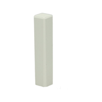 Hoek/eindstuk t.b.v. MDF plint 70x12 wit RAL9001 Hoek/eindstuk t.b.v. MDF plint 70x12 wit RAL9001