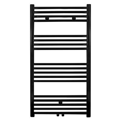 Handdoekradiator Belrad | 110x60 cm | Midden aansluiting | 540 watt | Zwart