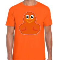 Verkleed T-shirt heren - eend - oranje - Carnaval/themafeest