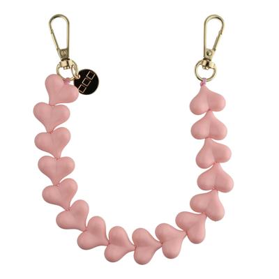 Telefoonkoord Heart - Effen Roze - Goud Telefoonkoord Heart - Effen Roze - Goud