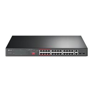 TP-LINK TL-SL1226P netwerk-switch Unmanaged Fast Ethernet (10/100) Grijs 1U Power over Ethernet (PoE