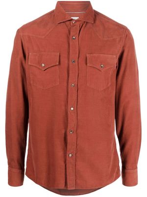 Brunello Cucinelli chemise à poche à rabat - Orange