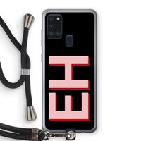 Monogram: Samsung Galaxy A21s Transparant Hoesje met koord
