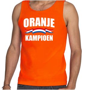 Tanktop oranje kampioen Holland / Nederland supporter EK/ WK oranje voor heren