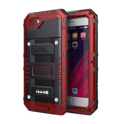 Waterdichte stofdichte schokbestendige zink legering + siliconen case voor iPhone 6 & 6s (rood)