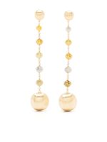 Marco Bicego boucles d'oreilles pendantes en or 18ct pavées de diamants - thumbnail