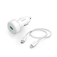 Hama Auto-oplaadset, Lightning, Power Delivery (PD), 20W Oplader Wit