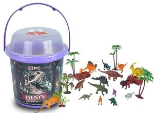 Plastic speelgoed dinosaurussen in emmer 23-delig   -