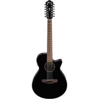 Ibanez AEG5012 Black High Gloss 12-snarige elektrisch-akoestische westerngitaar - thumbnail