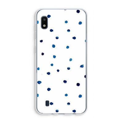 Blauwe stippen: Samsung Galaxy A10 Transparant Hoesje