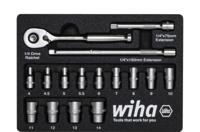 Wiha 33391 Ratelsleutelset 1/4" 16-delig in foam inlage - 44683