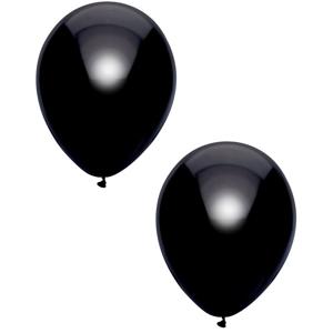 Feest ballonnen - metallic zwart - 10x stuks - 30 cm - verjaardag versiering