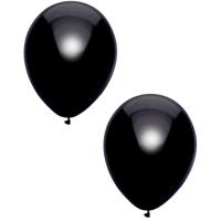 Feest ballonnen - metallic zwart - 10x stuks - 30 cm - verjaardag versiering