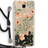 Peachy flowers: Samsung Galaxy J6 (2018) Transparant Hoesje met koord