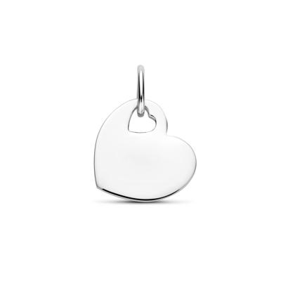 Gerhodineerd 925 Zilveren Hartvormige Graveerhanger - 20mm Hoog | Personaliseerbaar Sieraad met Luxe Afwerking