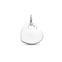 Gerhodineerd 925 Zilveren Hartvormige Graveerhanger - 20mm Hoog | Personaliseerbaar Sieraad met Luxe Afwerking