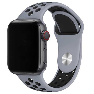 Apple Watch Dubbel Sport Band - Mist Zwart - 44, 45, 46 & 49mm - SM