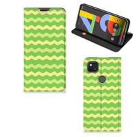 Google Pixel 4a | Hoesje met Magneet | Waves Green