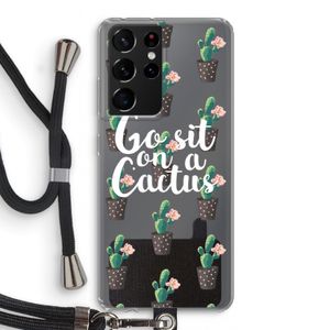 Cactus quote: Samsung Galaxy S21 Ultra Transparant Hoesje met koord