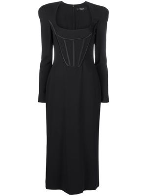 Versace robe-corset à coupe mi-longue - Noir