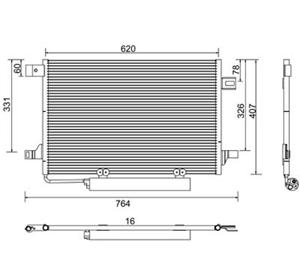 Condensor, airconditioning PowerMax, u.a. für Mercedes-Benz