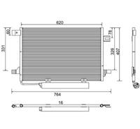 Condensor, airconditioning PowerMax, u.a. für Mercedes-Benz