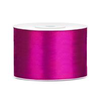 Partydeco Cadeaulint - roze - 5 cm x 25 meter - satijn - sierlint - inpakken - decoratie