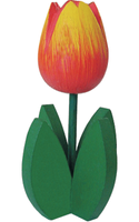 Decoratie houten oranje tulpen - thumbnail