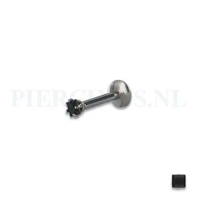 Labret 1.2 mm diamant zwart