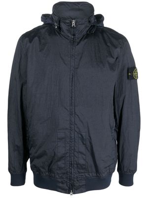 Stone Island coupe-vent zippé à logo Compass - Bleu