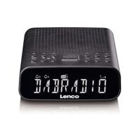 LENCO CR-606BK - Wekkerradio met DAB+/FM, Bluetooth® en groot dimbaar LCD-display - Zwart
