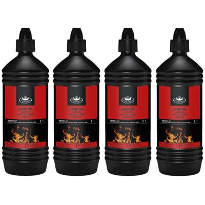 Esschert Design Lampolie - 4x - 1 liter - helder - fakkelolie - rookarm - binnen en buiten