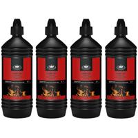 Esschert Design Lampolie - 4x - 1 liter - helder - fakkelolie - rookarm - binnen en buiten