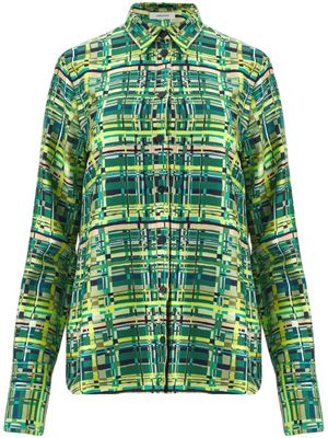 Ferragamo chemise en soie à carreaux - Vert
