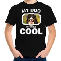 Honden liefhebber shirt Berner sennen my dog is serious cool zwart voor kinderen XL (158-164)  - - thumbnail