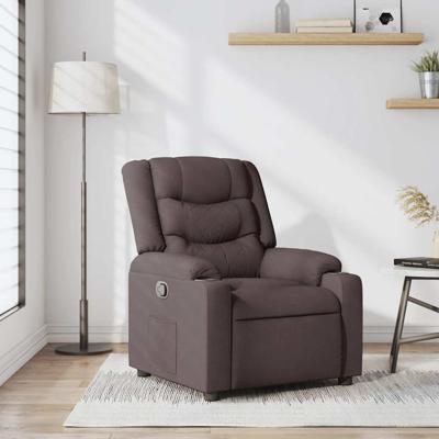 Fauteuil verstelbaar stof donkerbruin