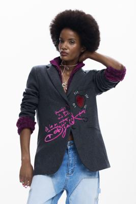 GECombineerde blazer met capuchon - BLACK - S GECombineerde blazer met capuchon - BLACK - S