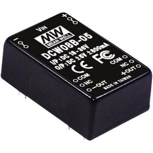 Mean Well DCW08A-05 DC/DC-converter 8 W Aantal uitgangen: 2 x Inhoud 1 stuk(s)