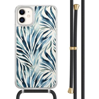 iPhone 11 hoesje met zwart koord - Japandi waves