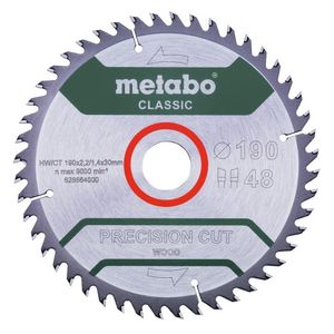 Metabo Accessoires Cirkelzaagblad | Precision Wood Classic | 190x30mm  | Z48 WZ 15°/B - 628664000