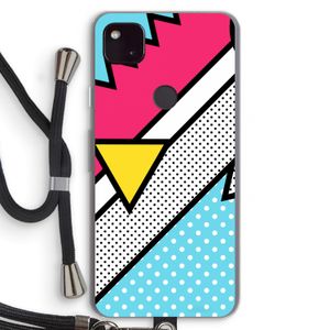 Pop Art #3: Pixel 4a 5G Transparant Hoesje met koord