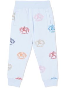 Burberry Kids pantalon de jogging à imprimé EKD - Bleu