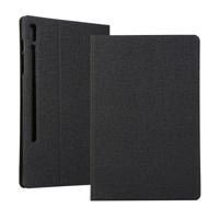 Spanning stretch stof textuur horizontale Flip lederen case voor Galaxy tab S6 T860 met houder (zwart)