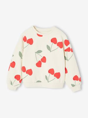 Decoratieve meisjessweater met hartjes of stippen wit, bedrukt