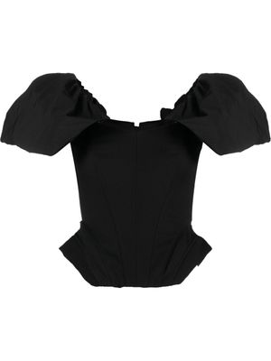 V:PM ATELIER haut Galaxy à manches bouffantes - Noir