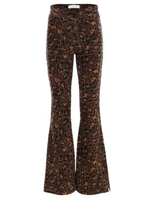 LOOXS Little winter velvet flare broek meisjes - bruin - luipaard