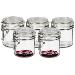 Weckpot/inmaakpot - 5x - Tarro - 250 ml - glas - met beugelsluiting - 11 x 10 cm - luchtdicht