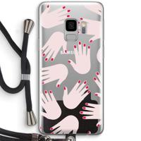 Hands pink: Samsung Galaxy S9 Transparant Hoesje met koord
