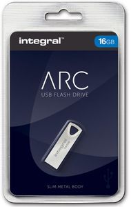 Integral 16GB USB2.0 DRIVE ARC METAL USB flash drive USB Type-A 2.0 Zilver